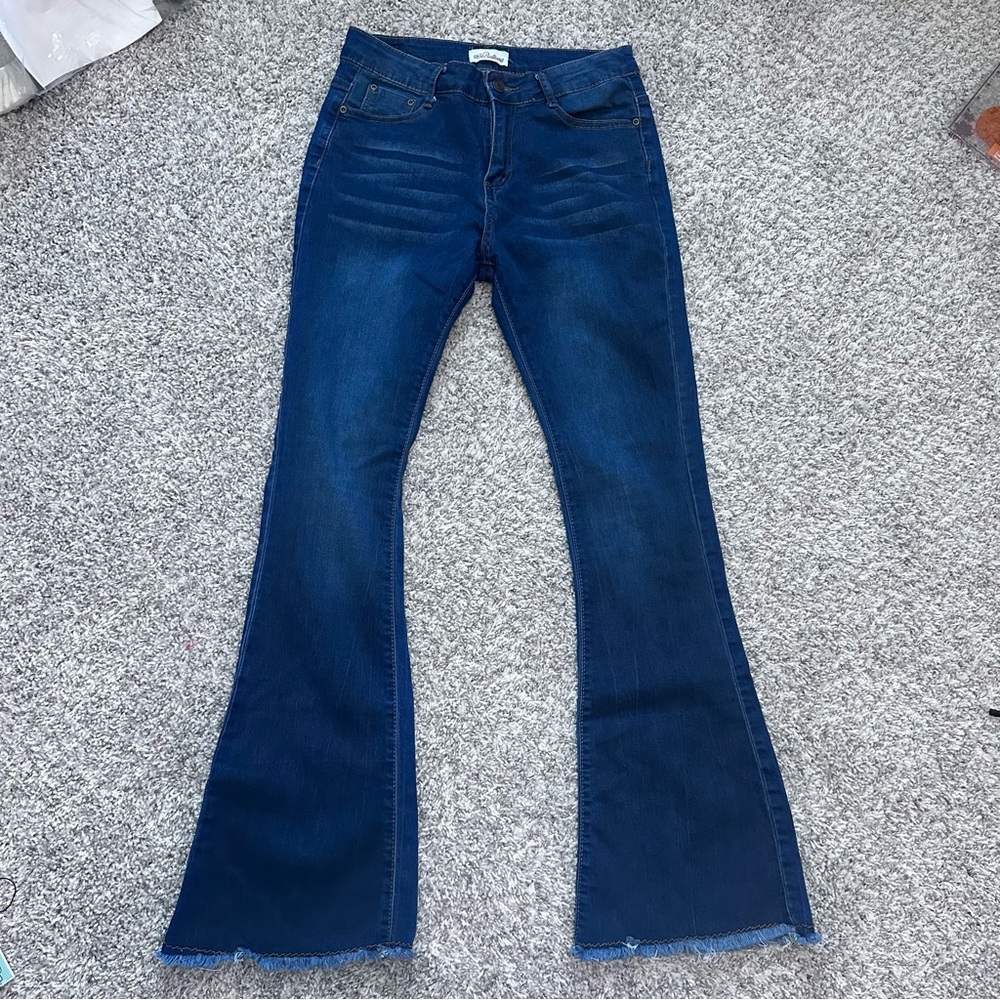 Western Heritage Red Bottoms dark flare jeans
